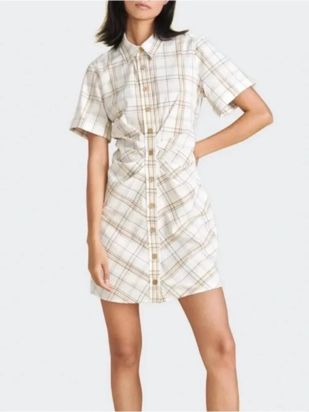 Veronica Beard Lora Plaid Mini Shirt Dress – Size XS